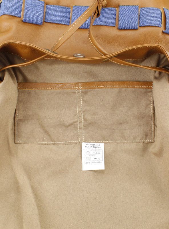 Mochila Exs Cuero Trenzada Denim-3