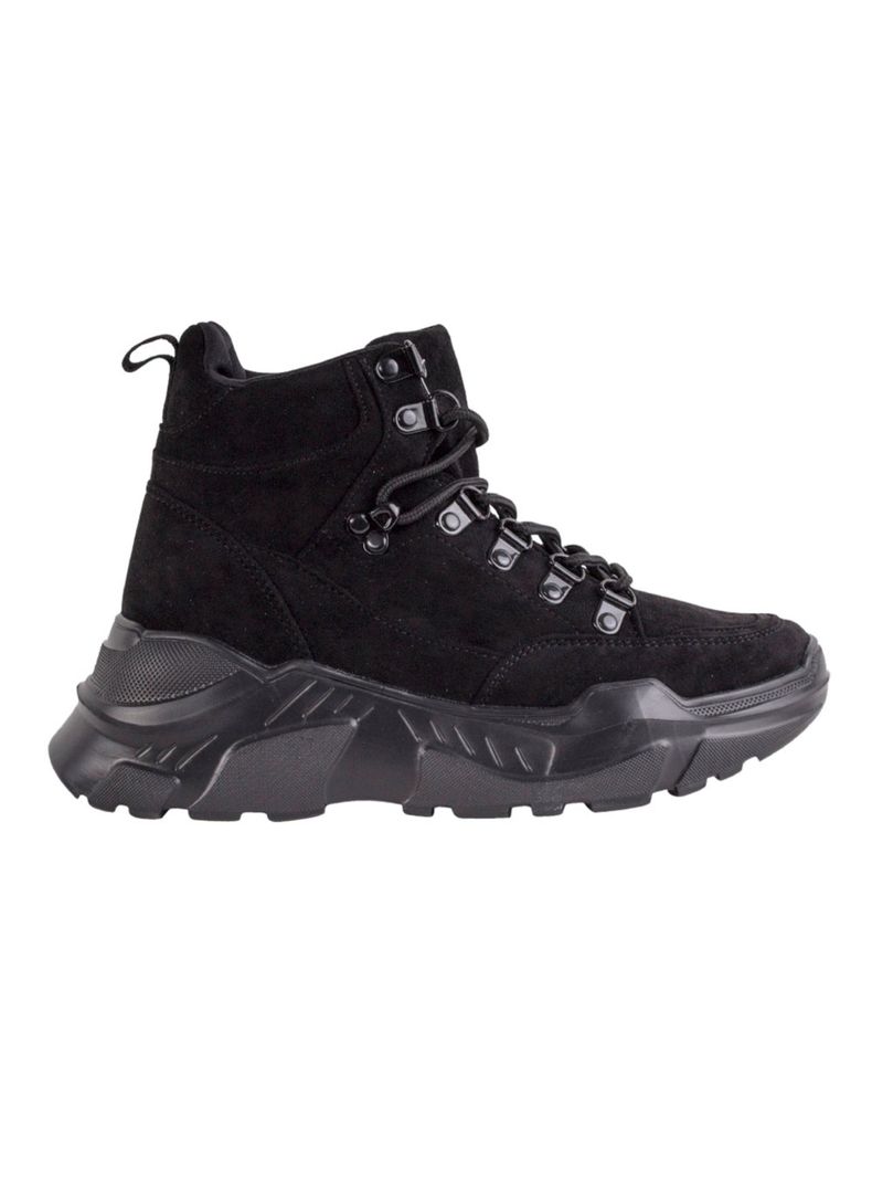 Zapatilla New Walk Chunky Caña Alta Negra-0