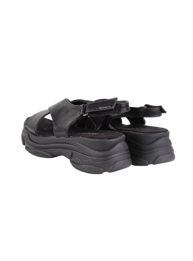 Sandalia New Walk Slip On Chunky Negra-2