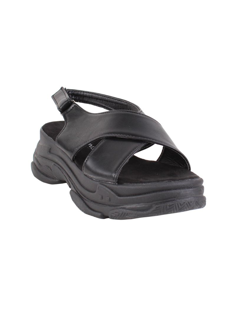 Sandalia New Walk Slip On Chunky Negra-4