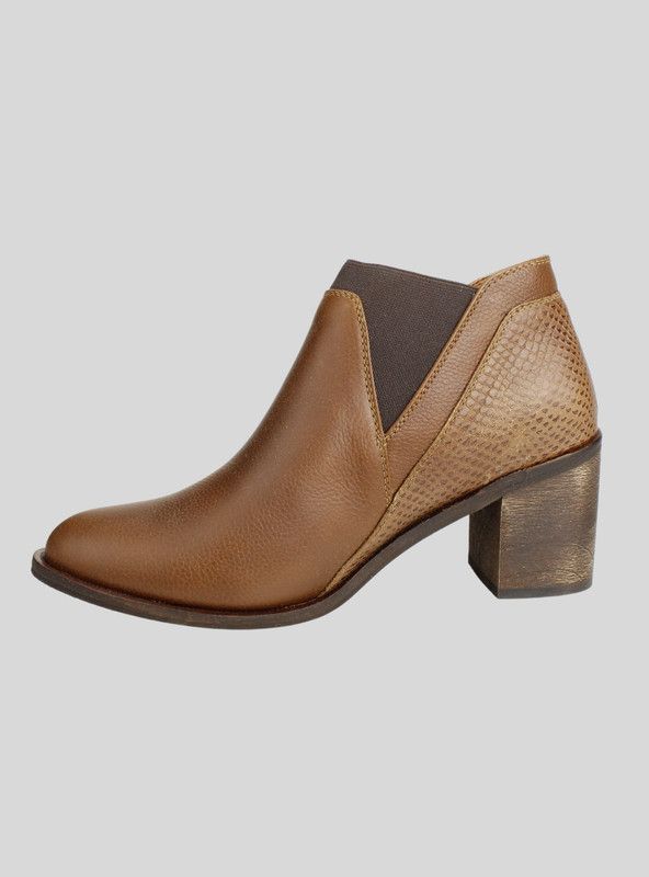 Botín Exs Slip On Cuero Marrón-2