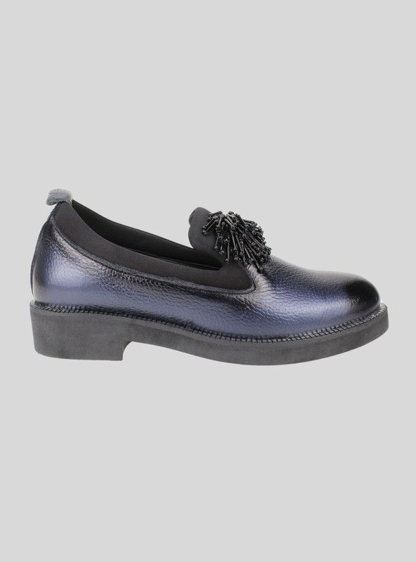 Zapato Slip On Cuero Azul-0