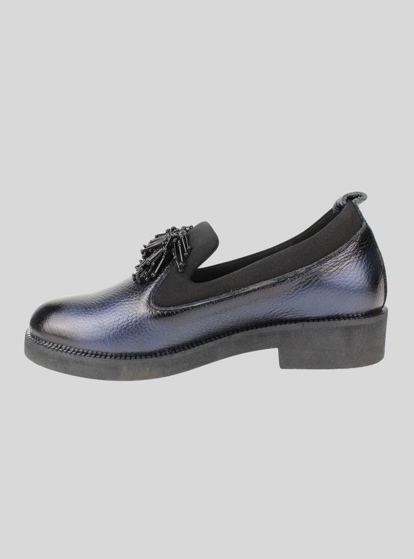 Zapato Slip On Cuero Azul-2