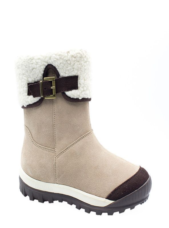 Botín New Walk Cuero Peludo Beige-0