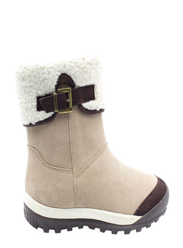 Botín New Walk Cuero Peludo Beige-1