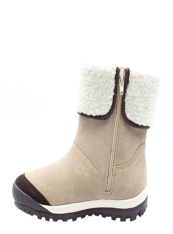 Botín New Walk Cuero Peludo Beige-2