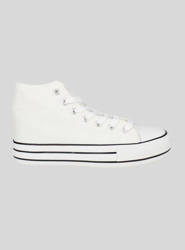 Zapatilla New walk Lona Plataforma Blanca-0