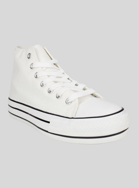 Zapatilla New walk Lona Plataforma Blanca-1