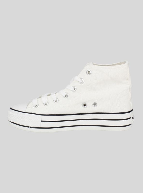 Zapatilla New walk Lona Plataforma Blanca-2