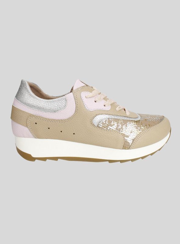 Zapatilla Exs Serpiente Cuero Camel