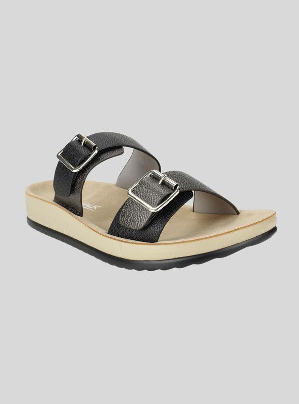 Sandalia New Walk Hebillas Negra-1