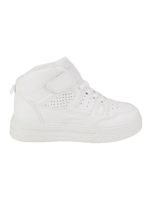 Zapatilla New Walk Escolar Caña Alta Blanca-0
