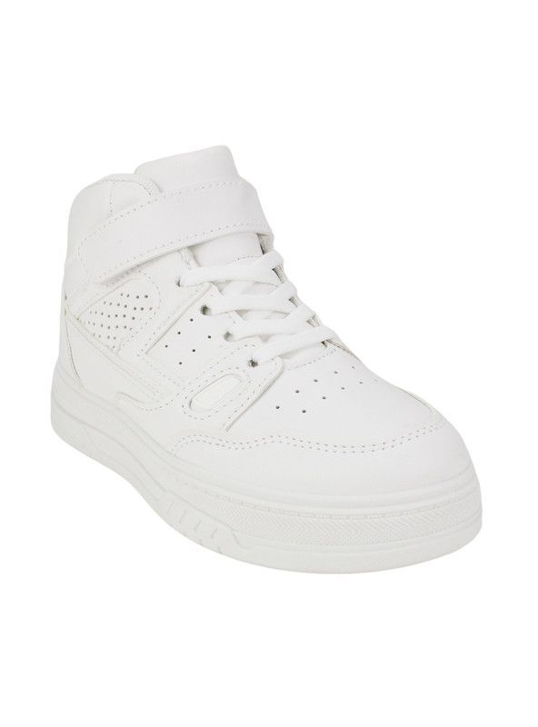 Zapatilla New Walk Escolar Caña Alta Blanca-1