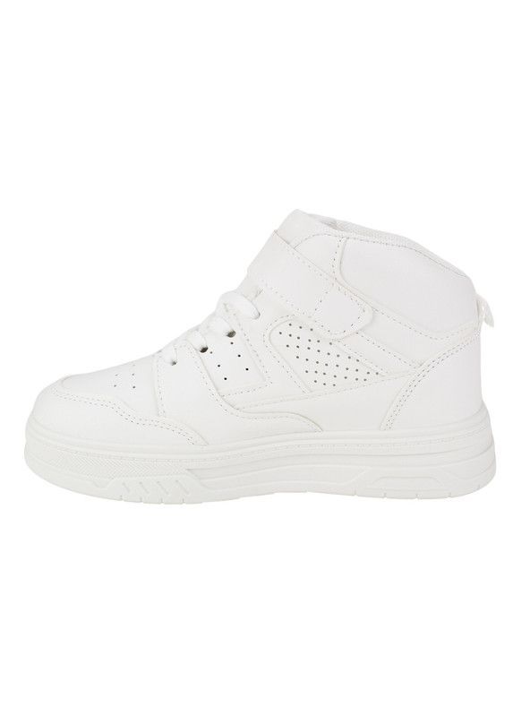 Zapatilla New Walk Escolar Caña Alta Blanca-2