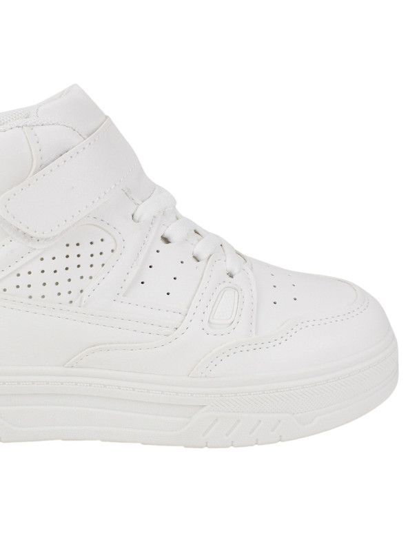 Zapatilla New Walk Escolar Caña Alta Blanca-3