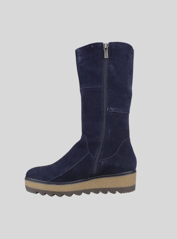 Bota Carmela Plataforma Gamuza Azul-2