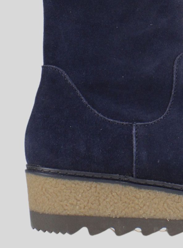 Bota Carmela Plataforma Gamuza Azul-3