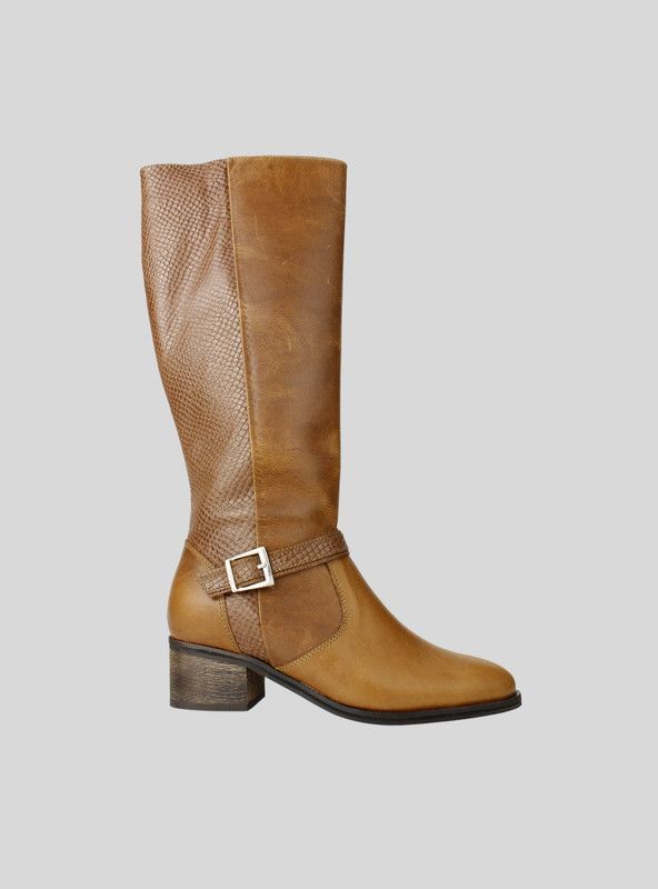 Bota Exs Broche Cuero Marrón-0