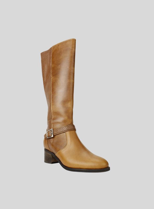 Bota Exs Broche Cuero Marrón-1