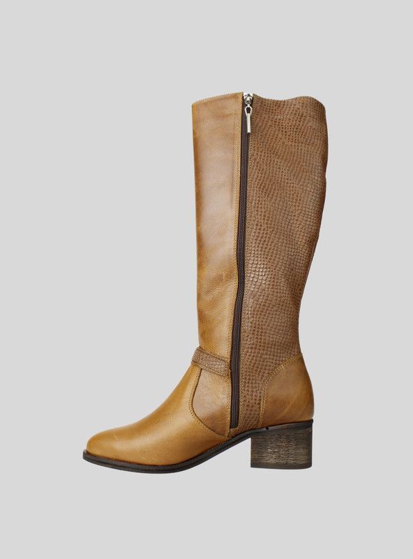 Bota Exs Broche Cuero Marrón-2
