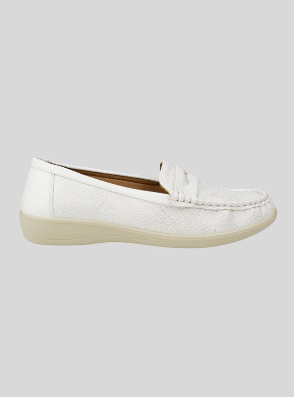 Mocasin New Walk Reptil Blanco