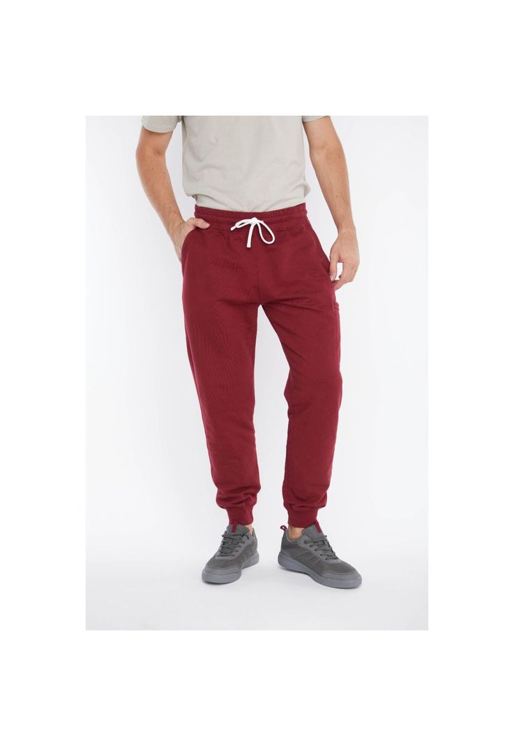 Pantalón Buzo Hombre Burdeo Algodón Peruano Panama Jack-0