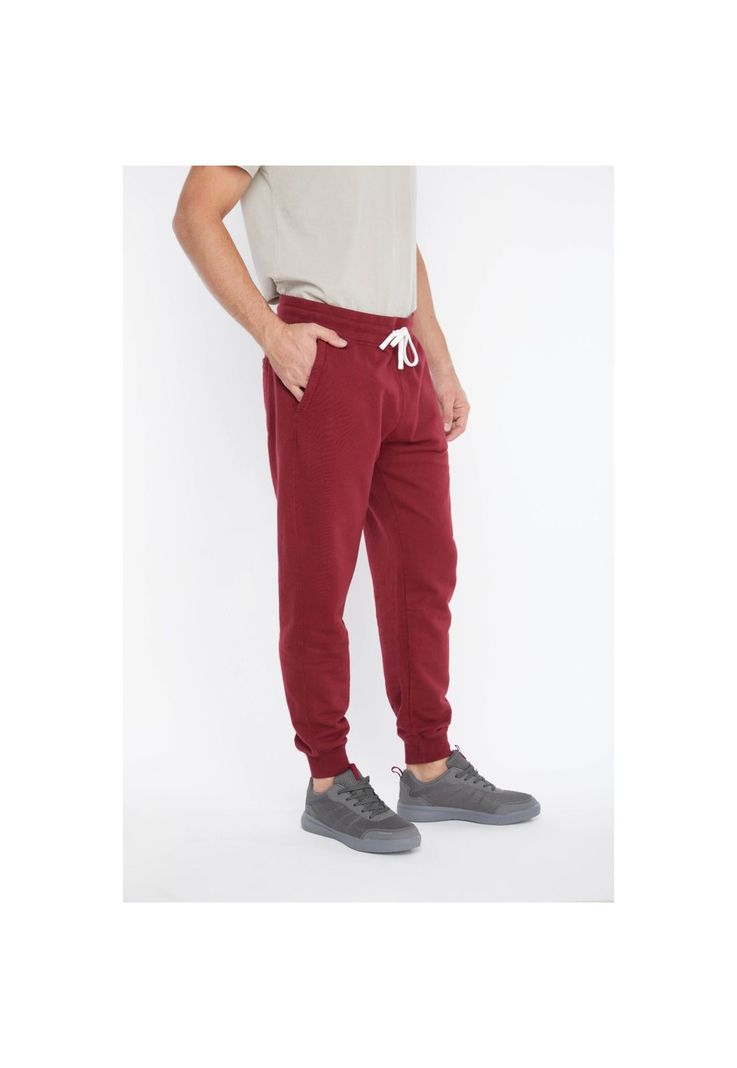 Pantalón Buzo Hombre Burdeo Algodón Peruano Panama Jack-2