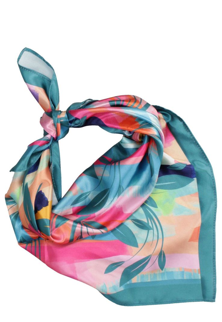 Pañuelo Mujer Print Turquesa Pollini-0