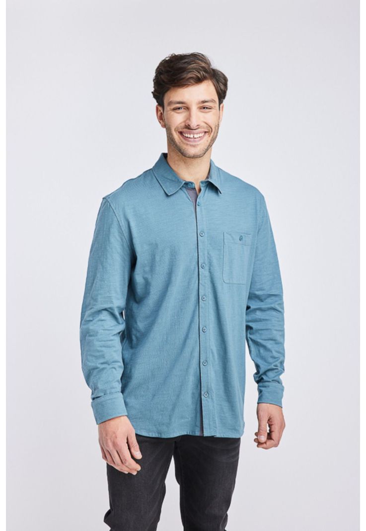 Camisa Hombre Azul Claro Panama Jack-0