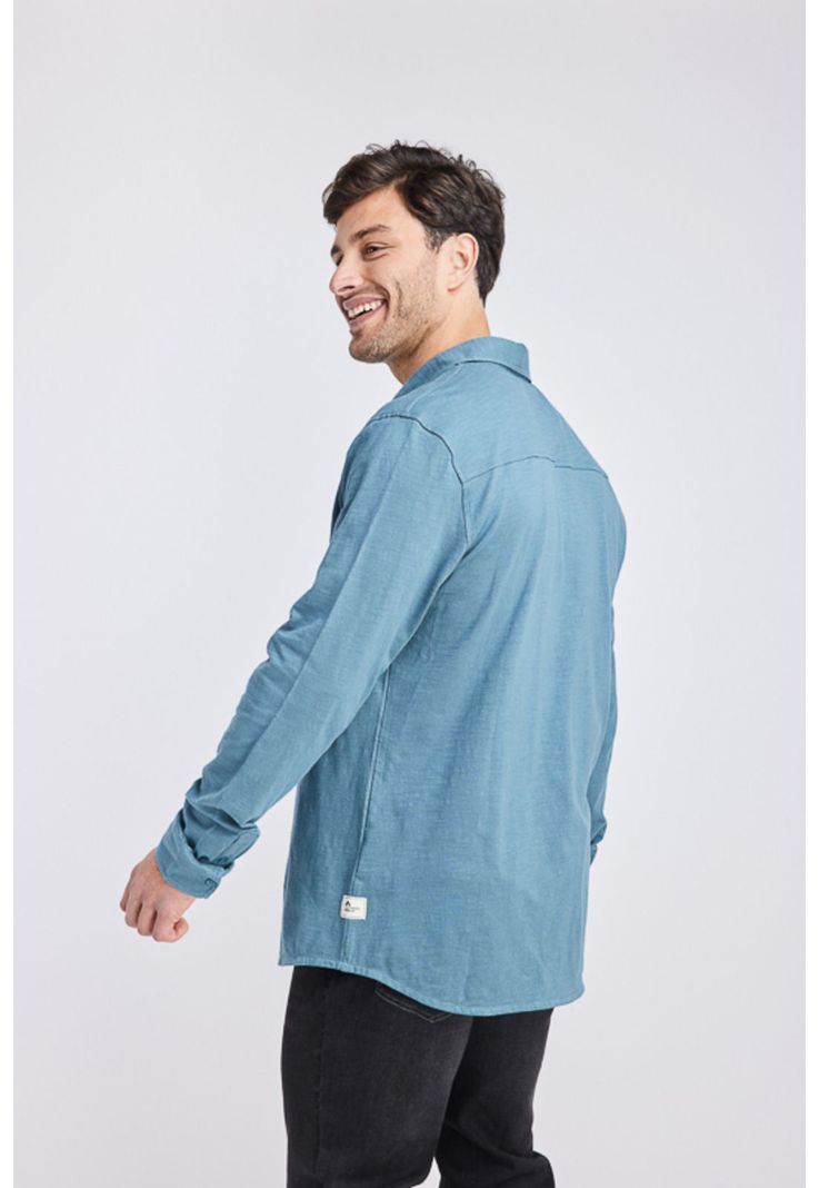 Camisa Hombre Azul Claro Panama Jack-1