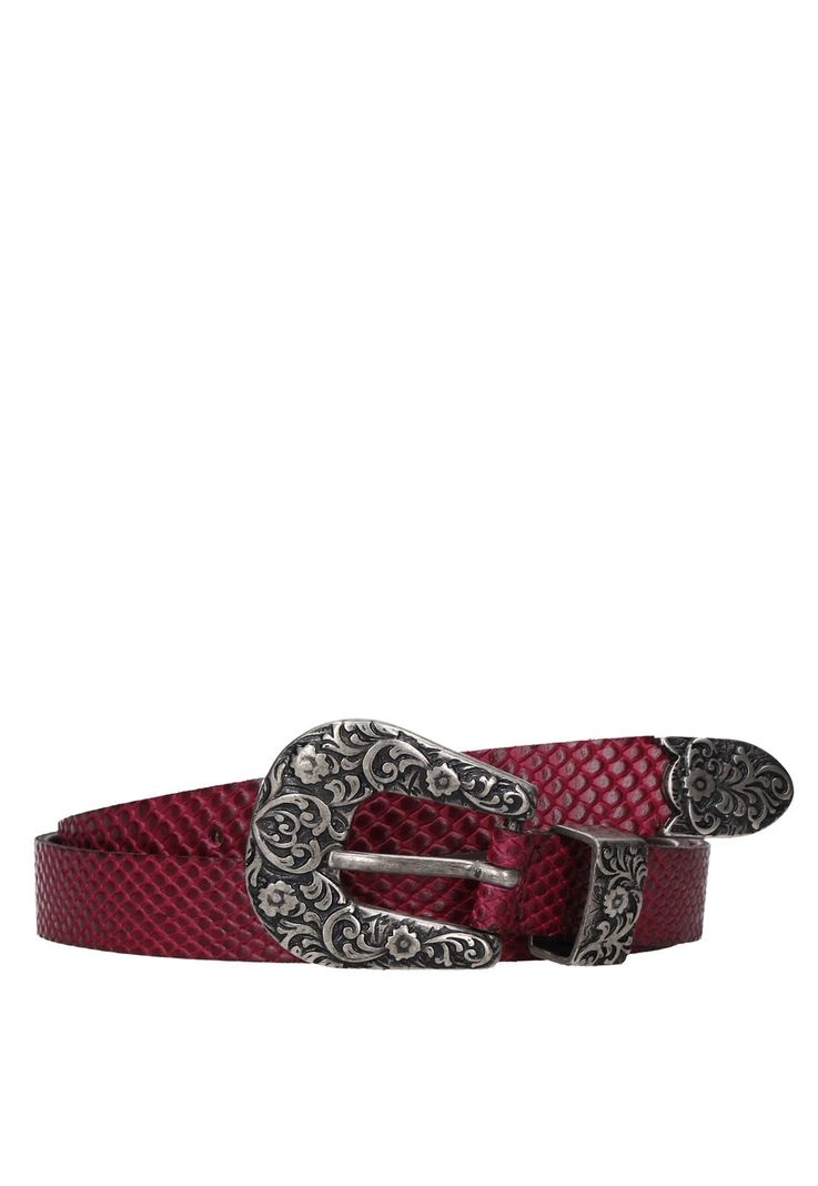 CINTURON CUERO MUJER WESTERN ROJO ZAPPA-0