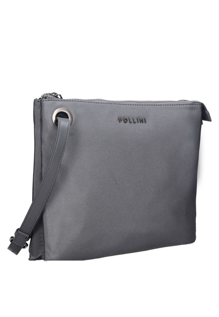 Cartera Bandolera Plateada Pollini-1
