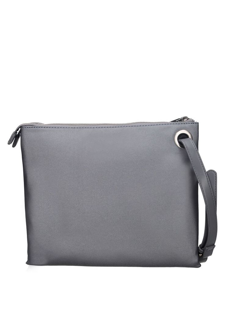 Cartera Bandolera Plateada Pollini-2