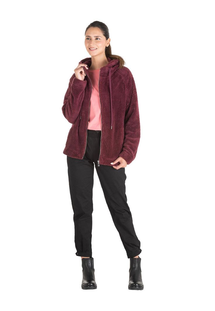 Polerón Fleece Burdeo Mujer Panama Jack-3