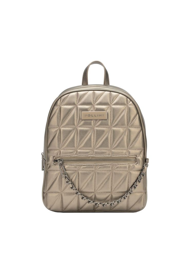 Mochila Mujer Gris Metalizado Pollini-0