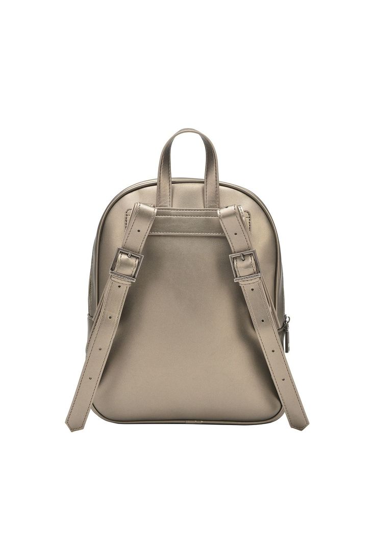 Mochila Mujer Gris Metalizado Pollini-1