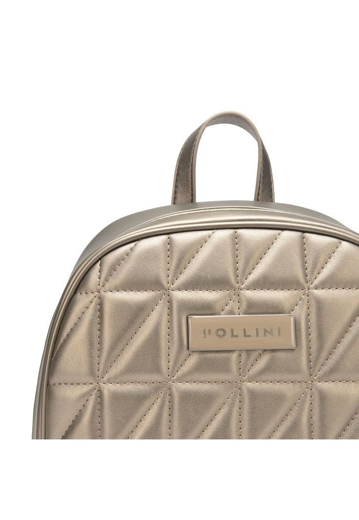 Mochila Mujer Gris Metalizado Pollini-5