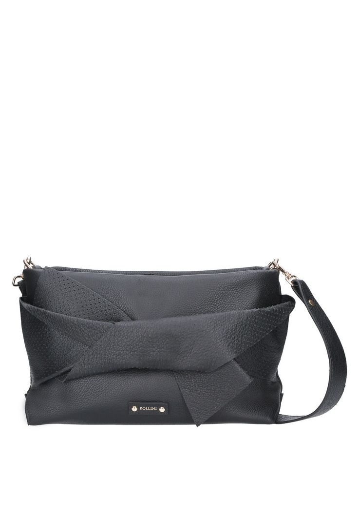 Cartera Bandolera cuero Negro Pollini-0