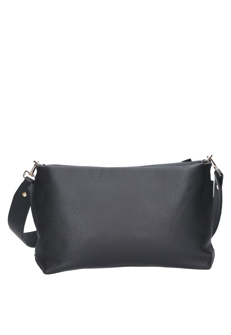 Cartera Bandolera cuero Negro Pollini-2