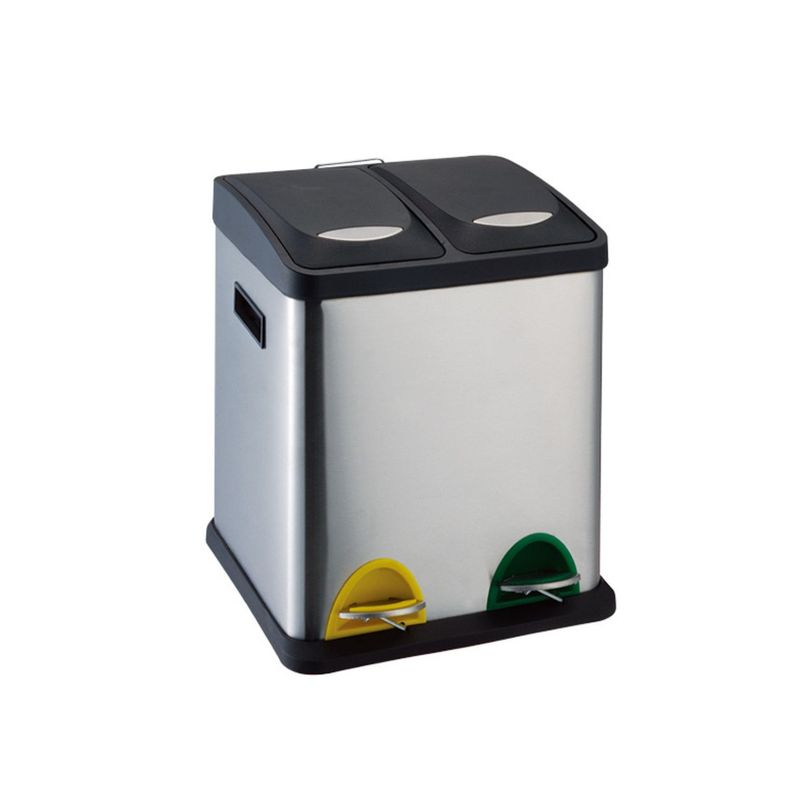 Basurero Metalico Doble Acero Inoxidable 16L-0