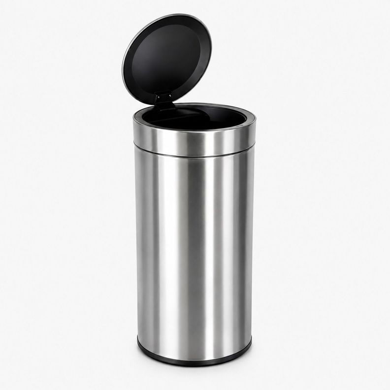 Basurero Metalico Acero Inoxidable 40L Con Sensor