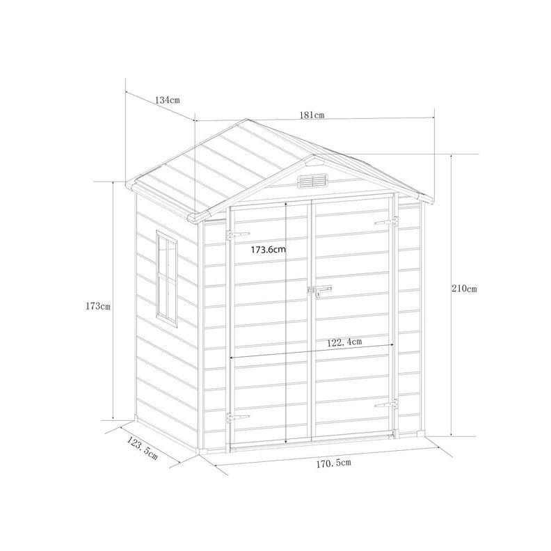 Bodega Jardin Plastico 182x134x210CM 2.44m2-1