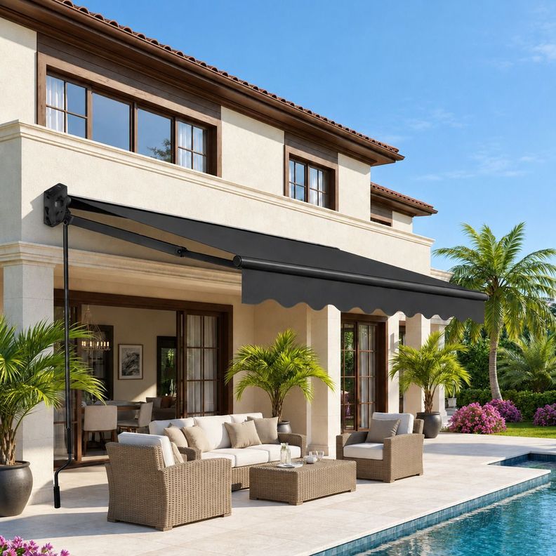 Toldo 42.5mt con Brazo Retractil Negro