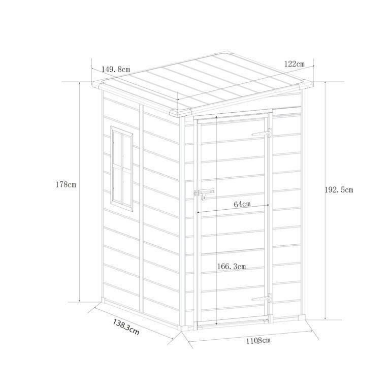 Bodegas Jardin Plastico PP 151X121X193CM Café Claro 1.83m2-3