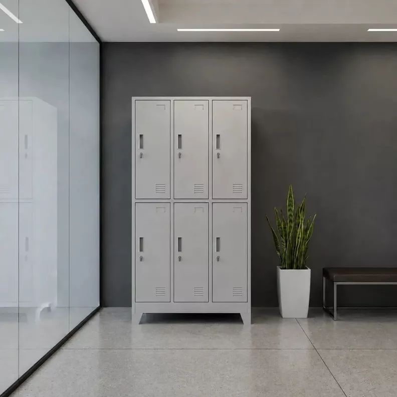 Locker 3 Cuerpos 6 Casilleros 180x90x45cm