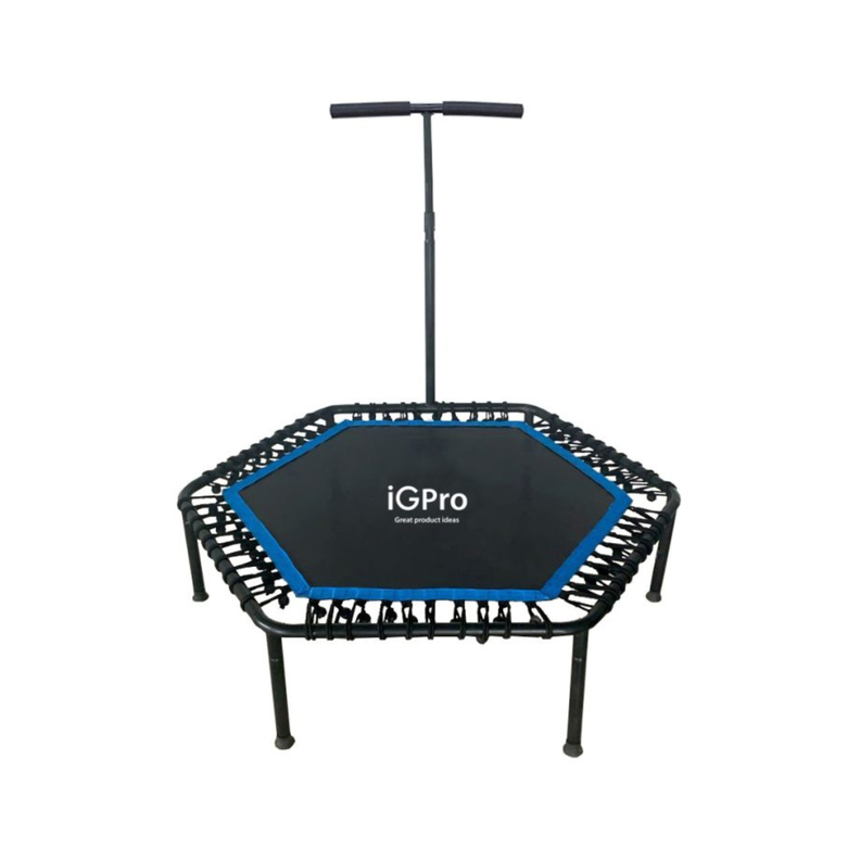 Trampolin Hexagonal Fitness 135cm Con Soporte Azul-0