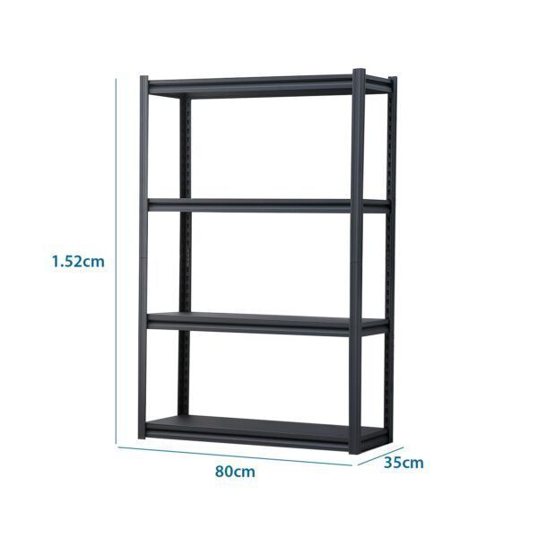 Estante Metálico 4 Repisas Acero152x80x35cm Negro-1