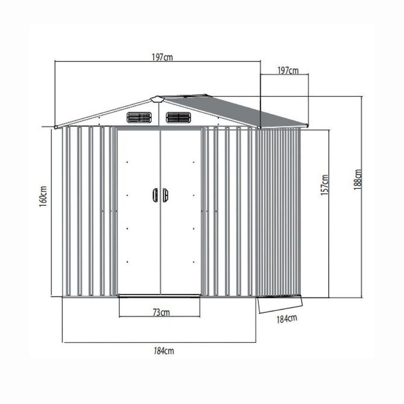 Bodega de Jardín Verde 3.88 m2 197x197cm-1