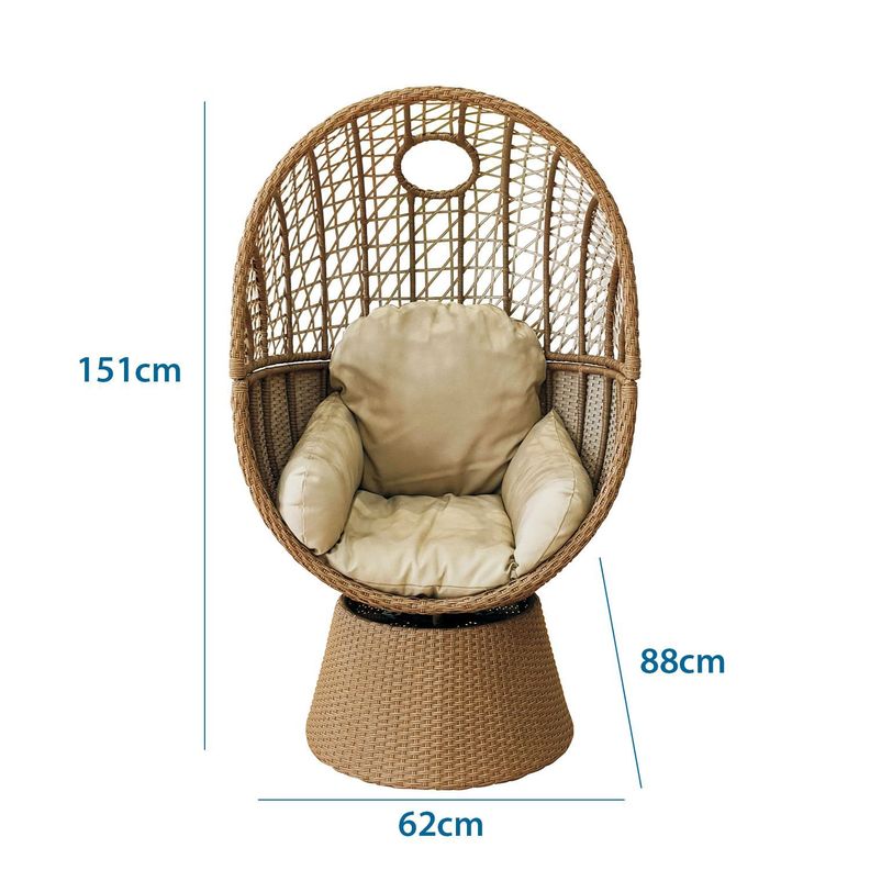 Poltrona Giratoria De Ratán 88cm X 151cm-1