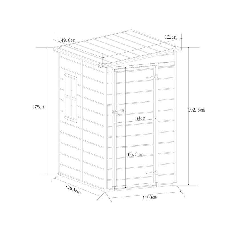 Bodega Jardin Plastico 151X121X193CM 1.83m2-1